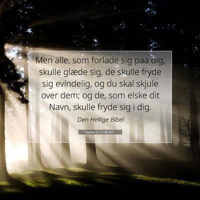 Picture 07 - Salme 5:12 DA1871 - Men alle, som forlade sig paa dig, skulle glæde - Bible Verse Picture