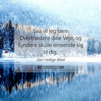 Picture 07 - Salme 51:15 DA1871 - Saa vil jeg lære Overtrædere dine Veje, og - Bible Verse Picture