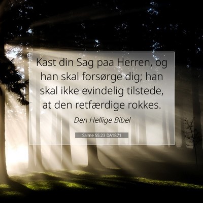 Picture 07 - Salme 55:23 DA1871 - Kast din Sag paa Herren, og han skal forsørge - Bible Verse Picture