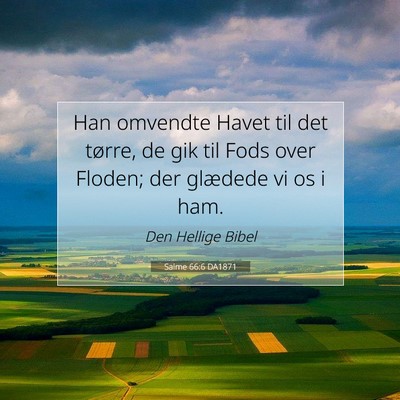 Picture 07 - Salme 66:6 DA1871 - Han omvendte Havet til det tørre, de gik til - Bible Verse Picture