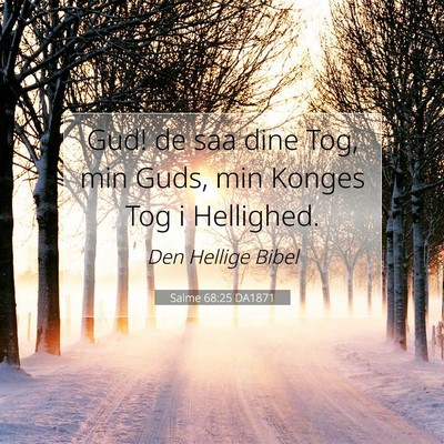 Picture 07 - Salme 68:25 DA1871 - Gud! de saa dine Tog, min Guds, min Konges Tog i - Bible Verse Picture