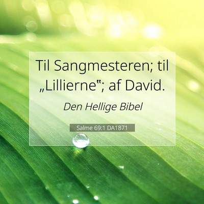 Picture 07 - Salme 69:1 DA1871 - Til Sangmesteren; til „Lillierne‟; af - Bible Verse Picture