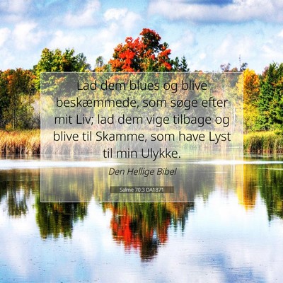 Picture 07 - Salme 70:3 DA1871 - Lad dem blues og blive beskæmmede, som søge - Bible Verse Picture