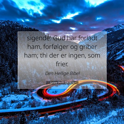 Picture 07 - Salme 71:11 DA1871 - sigende: Gud har forladt ham, forfølger og - Bible Verse Picture