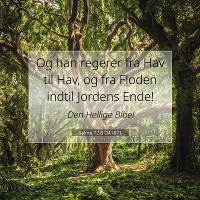Picture 07 - Salme 72:8 DA1871 - Og han regerer fra Hav til Hav, og fra Floden - Bible Verse Picture