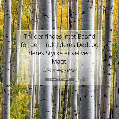 Picture 07 - Salme 73:4 DA1871 - Thi der findes intet Baand for dem indtil deres - Bible Verse Picture