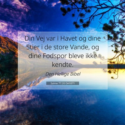 Picture 07 - Salme 77:20 DA1871 - Din Vej var i Havet og dine Stier i de store - Bible Verse Picture