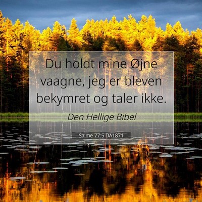 Picture 07 - Salme 77:5 DA1871 - Du holdt mine Øjne vaagne, jeg er bleven - Bible Verse Picture