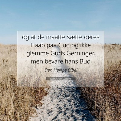 Picture 07 - Salme 78:7 DA1871 - og at de maatte sætte deres Haab paa Gud og ikke - Bible Verse Picture