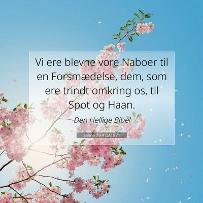 Picture 07 - Salme 79:4 DA1871 - Vi ere blevne vore Naboer til en Forsmædelse, - Bible Verse Picture