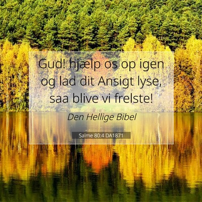 Picture 07 - Salme 80:4 DA1871 - Gud! hjælp os op igen og lad dit Ansigt lyse, - Bible Verse Picture