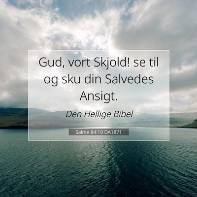Picture 07 - Salme 84:10 DA1871 - Gud, vort Skjold! se til og sku din Salvedes - Bible Verse Picture