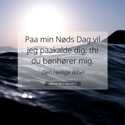 Picture 07 - Salme 86:7 DA1871 - Paa min Nøds Dag vil jeg paakalde dig; thi du - Bible Verse Picture