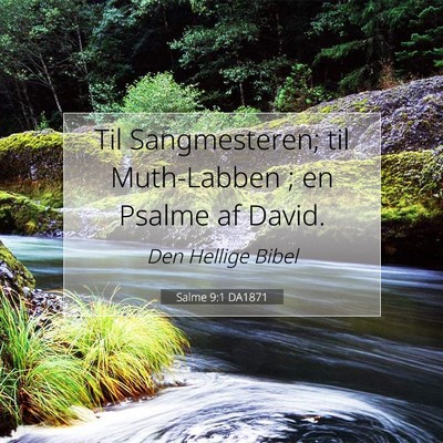 Picture 07 - Salme 9:1 DA1871 - Til Sangmesteren; til Muth-Labben ; en Psalme af - Bible Verse Picture