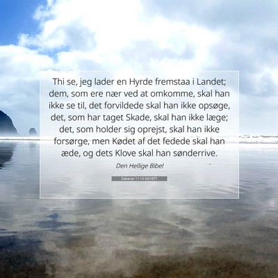 Picture 07 - Zakarias 11:16 DA1871 - Thi se, jeg lader en Hyrde fremstaa i Landet; - Bible Verse Picture