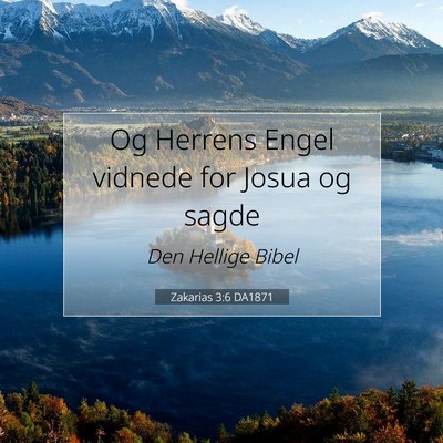 Picture 07 - Zakarias 3:6 DA1871 - Og Herrens Engel vidnede for Josua og - Bible Verse Picture