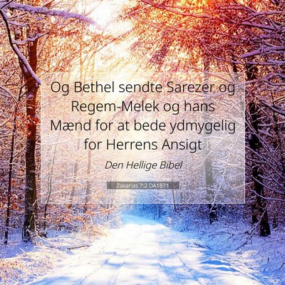 Picture 07 - Zakarias 7:2 DA1871 - Og Bethel sendte Sarezer og Regem-Melek og hans - Bible Verse Picture