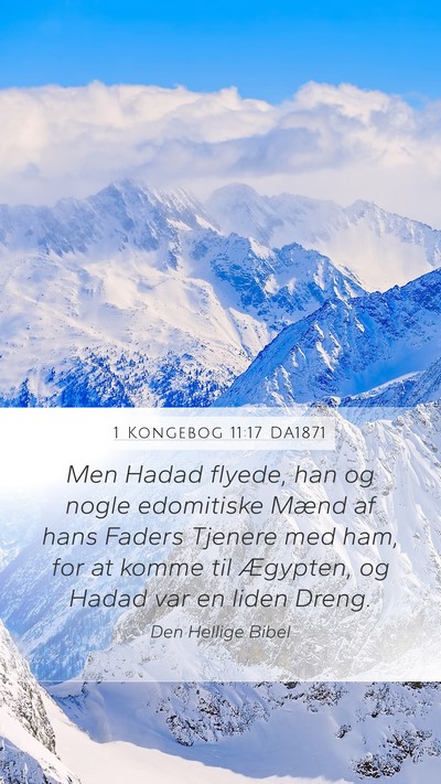 1 Kongebog 11:17 DA1871 Mobile Phone Wallpaper - Men Hadad flyede, han og nogle edomitiske Mænd - Mobile Bible Verse Wallpaper