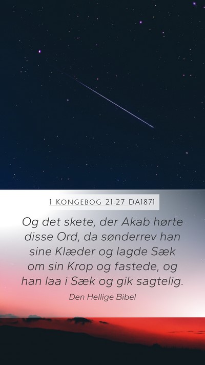 1 Kongebog 21:27 DA1871 Bible Verse Image
