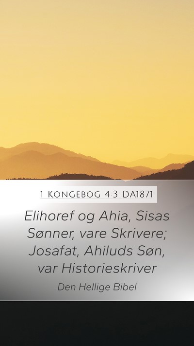 1 Kongebog 4:3 DA1871 Bible Verse Image