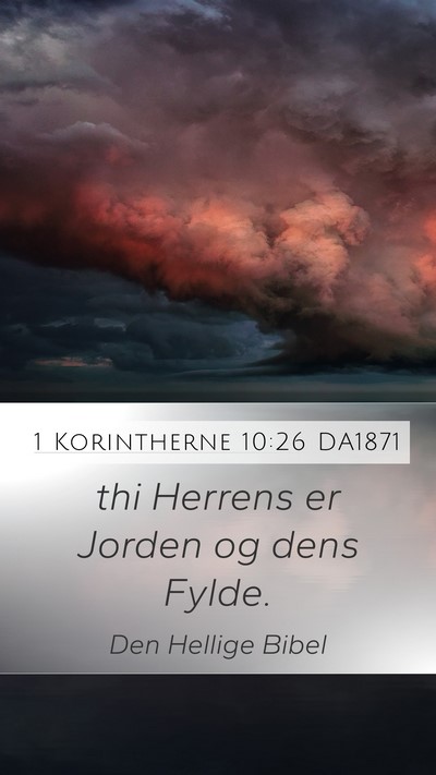 1 Korintherne 10:26 DA1871 Bible Verse Image