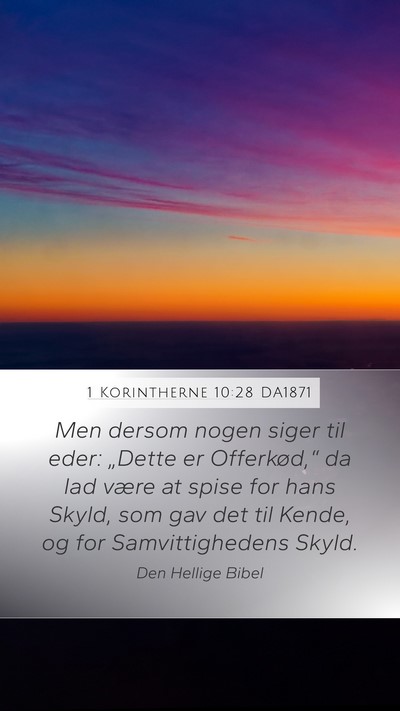 1 Korintherne 10:28 DA1871 Bible Verse Image