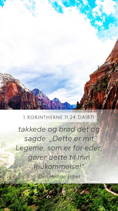 1 Korintherne 11:24 DA1871 Bible Verse Image