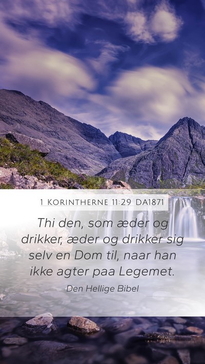 1 Korintherne 11:29 DA1871 Bible Verse Image