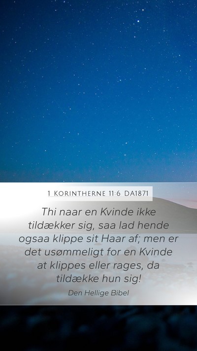 1 Korintherne 11:6 DA1871 Bible Verse Image