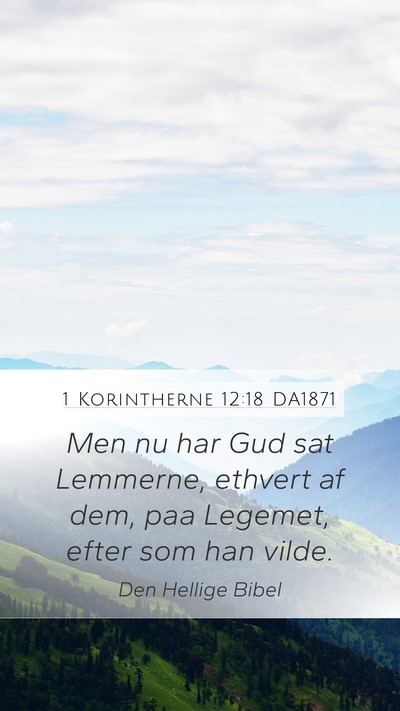 1 Korintherne 12:18 DA1871 Bible Verse Image