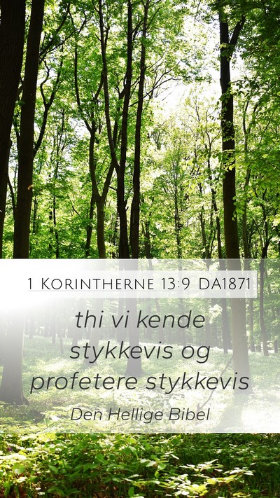 1 Korintherne 13:9 DA1871 Bible Verse Image
