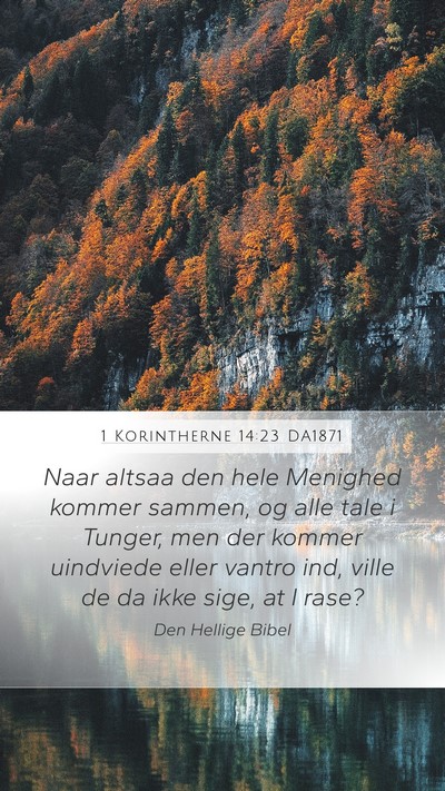 1 Korintherne 14:23 DA1871 Bible Verse Image