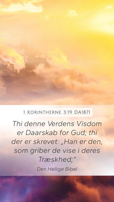1 Korintherne 3:19 DA1871 Bible Verse Image