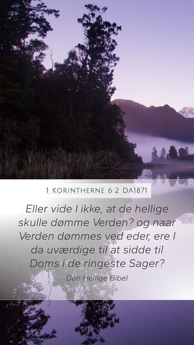 1 Korintherne 6:2 DA1871 Bible Verse Image