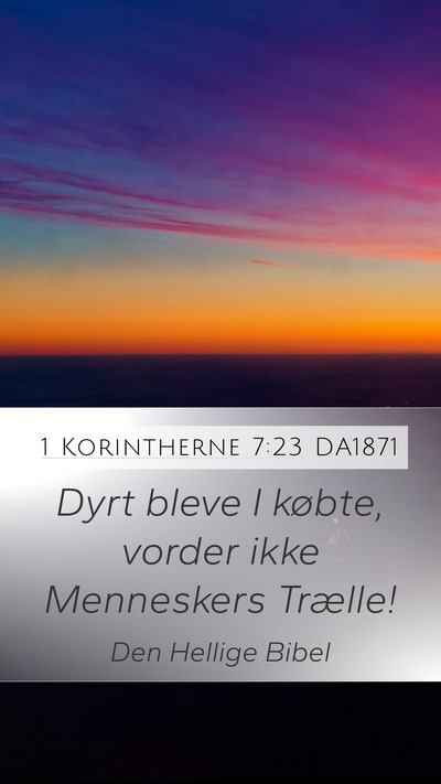 1 Korintherne 7:23 DA1871 Bible Verse Image