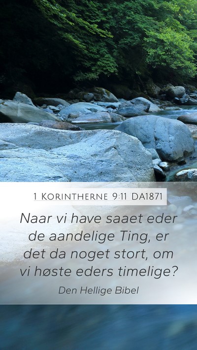 1 Korintherne 9:11 DA1871 Bible Verse Image