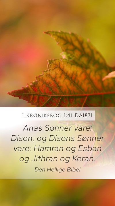 1 Krønikebog 1:41 DA1871 Bible Verse Image