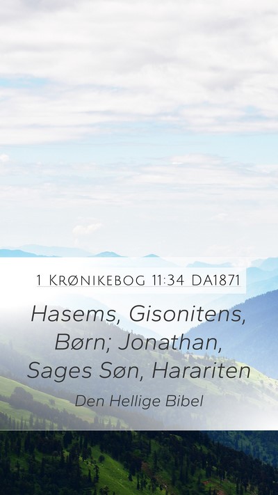 1 Krønikebog 11:34 DA1871 Bible Verse Image