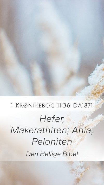 1 Krønikebog 11:36 DA1871 Mobile Phone Wallpaper - Hefer, Makerathiten; Ahia, - Mobile Bible Verse Wallpaper