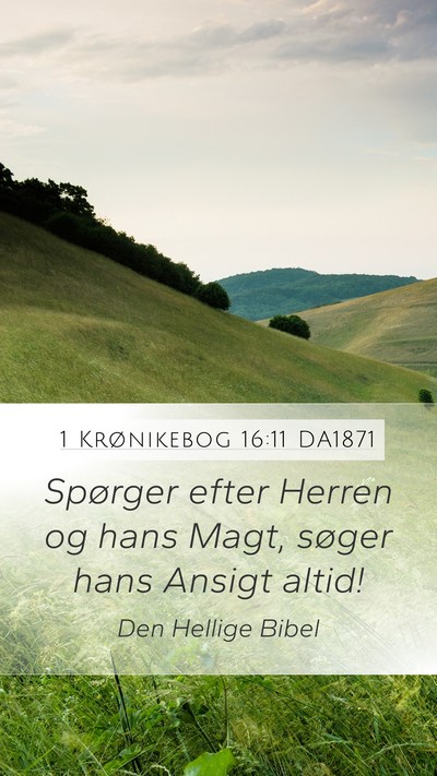 1 Krønikebog 16:11 DA1871 Bible Verse Image
