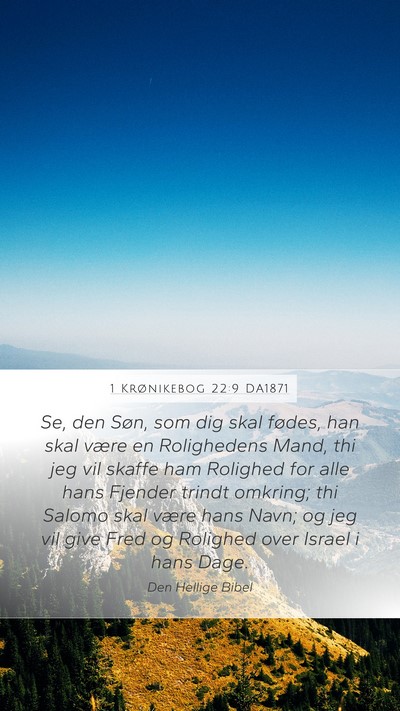 1 Krønikebog 22:9 DA1871 Bible Verse Image