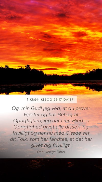 1 Krønikebog 29:17 DA1871 Bible Verse Image