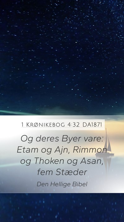 1 Krønikebog 4:32 DA1871 Bible Verse Image