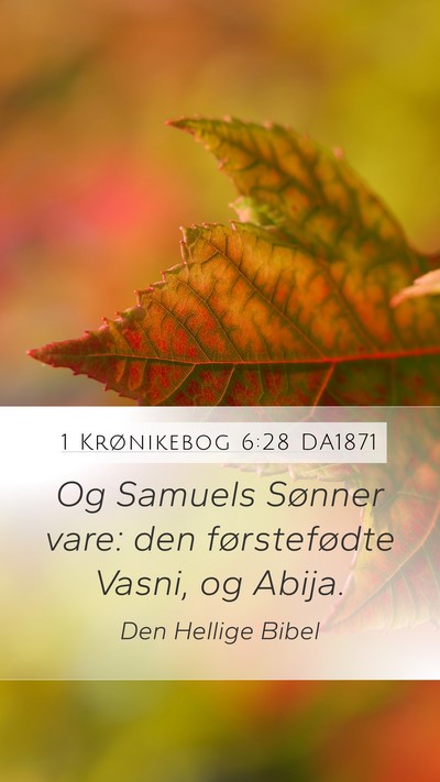 1 Krønikebog 6:28 DA1871 Bible Verse Image