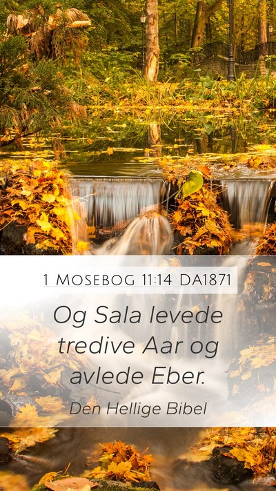 1 Mosebog 11:14 DA1871 Mobile Phone Wallpaper - Og Sala levede tredive Aar og avlede - Mobile Bible Verse Wallpaper
