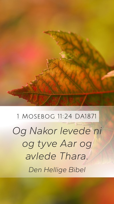 1 Mosebog 11:24 DA1871 Mobile Phone Wallpaper - Og Nakor levede ni og tyve Aar og avlede - Mobile Bible Verse Wallpaper