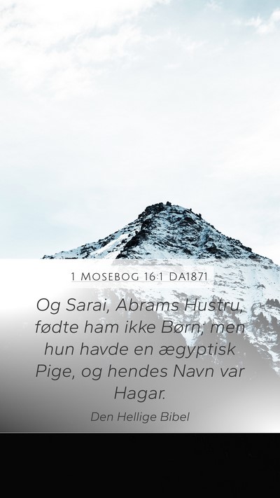 1 Mosebog 16:1 DA1871 Bible Verse Image