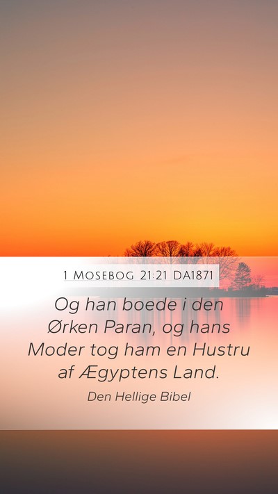 1 Mosebog 21:21 DA1871 Bible Verse Image