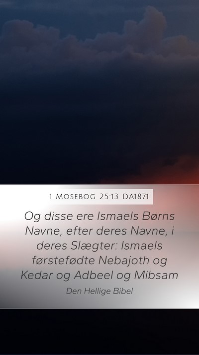 1 Mosebog 25:13 DA1871 Bible Verse Image