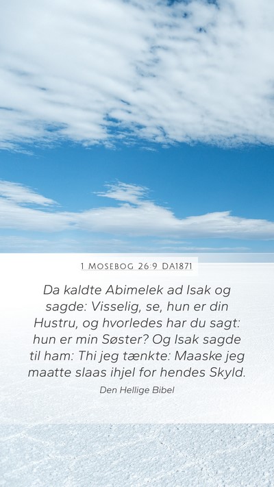 1 Mosebog 26:9 DA1871 Bible Verse Image